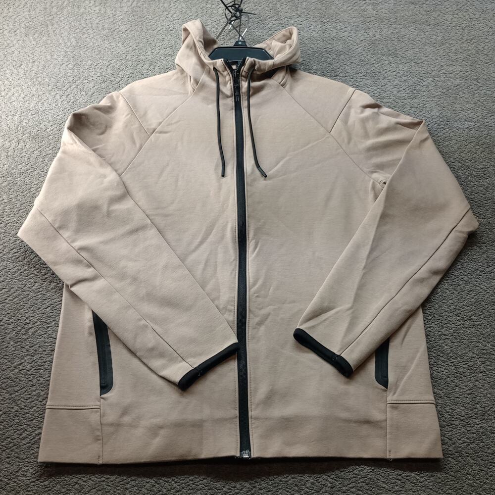 Old Navy Active Dynamic Fleece Full Zip Hooded Jacket Men M Beige